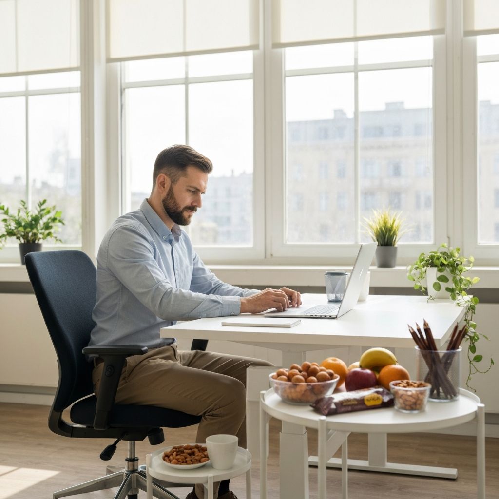 Man working with healthy lifestyle habits